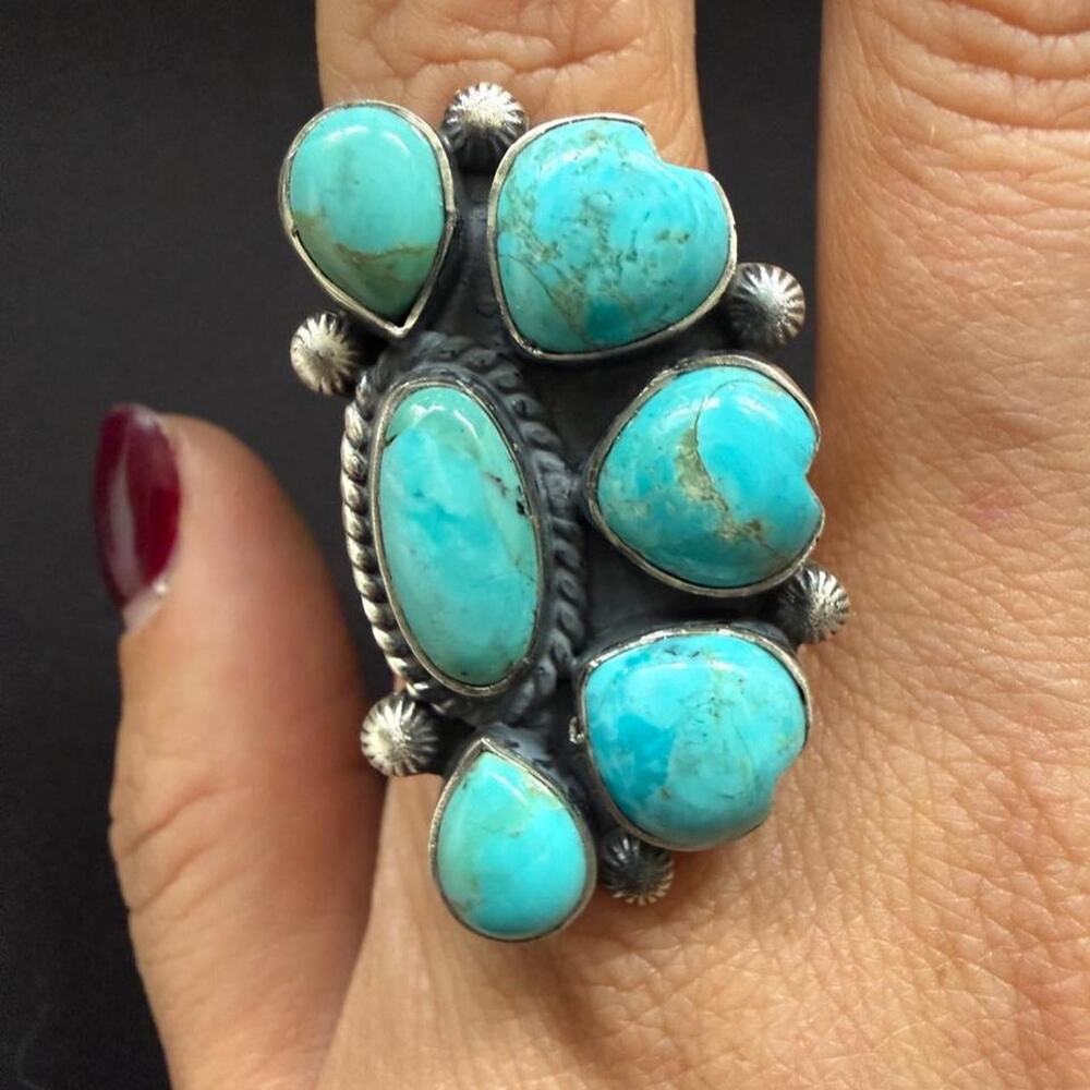 Massive sterling silver half cluster